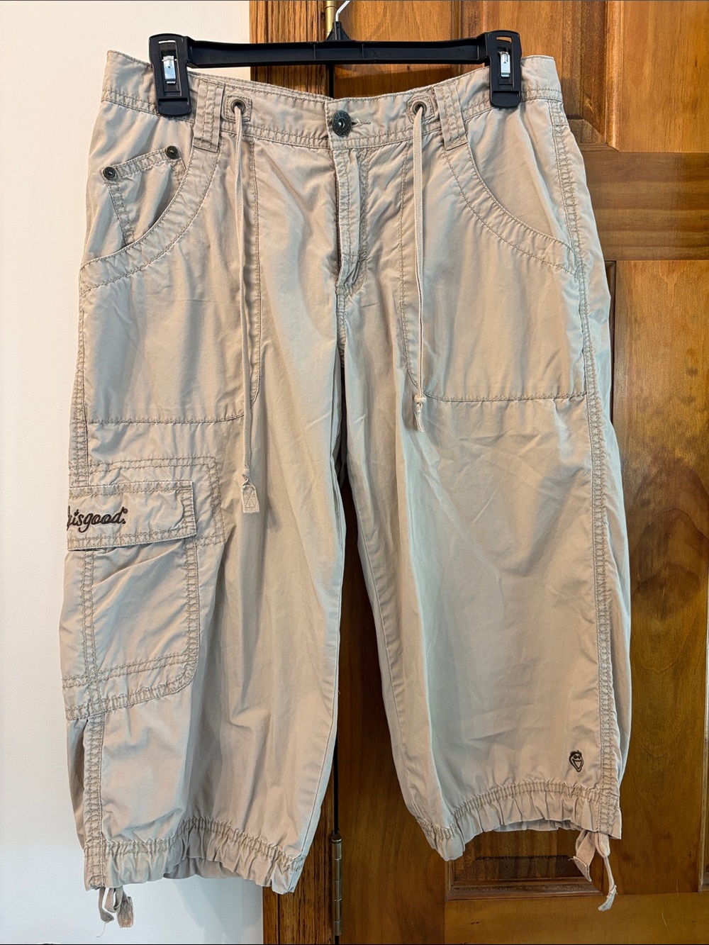 Life Is Good Women's Tan Cargo Capris